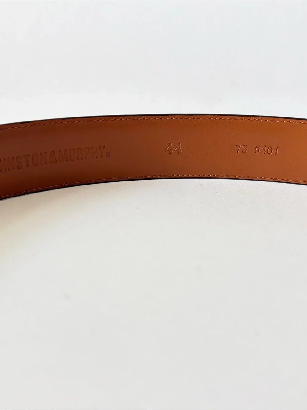Johnston & Murphy Men's Solid Brown Dress Leather Belt w/Brass Buckle, Size 44